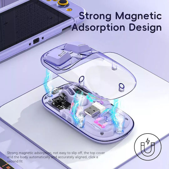 JX-XWD118 Ασύρματο Bluetooth Ποντίκι Μωβ