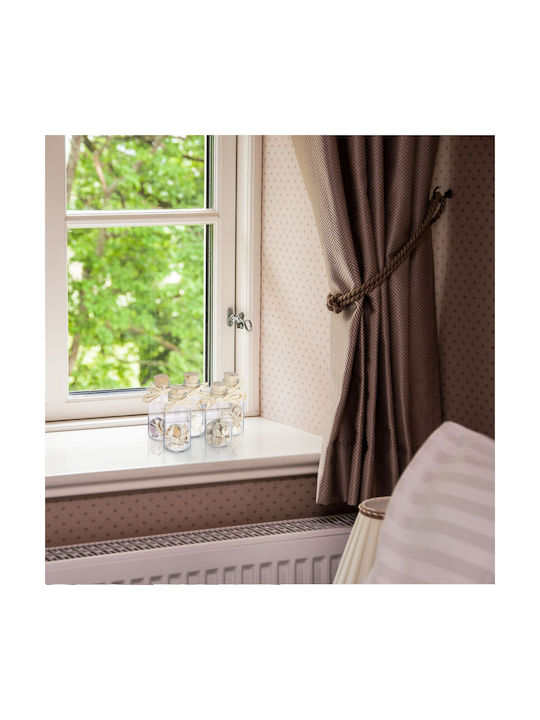 Relaxdays Decorative Bottles Shells Beige Cream Transparent 12x4.5x4.5 Cm