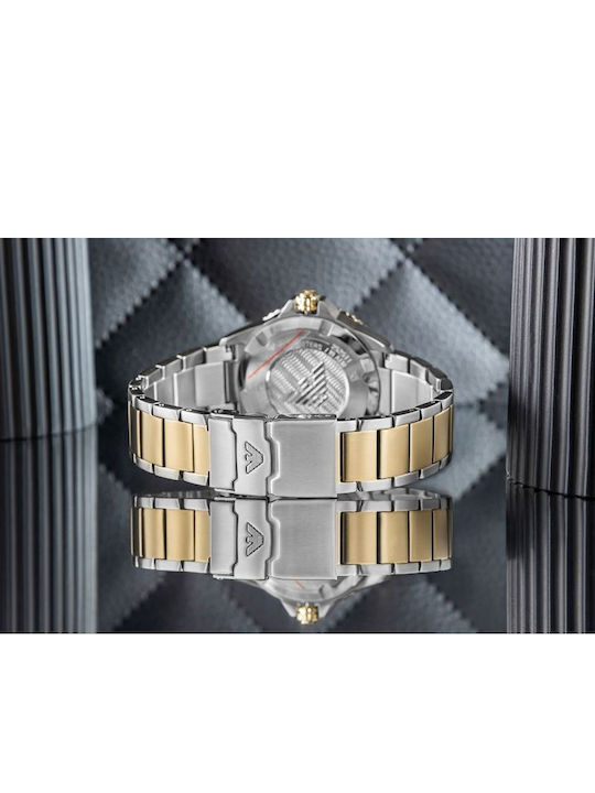 Emporio Armani Explorer Ανδρικό Ρολόι Solar με Ασημί Μεταλλικό Μπρασελέ