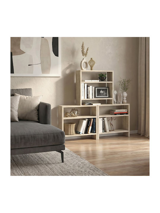 Rectangular Side Table Silvanus Wooden Travertine W51xD17.5xH49cm