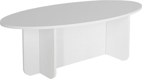 Οβales Kaffeetische Zentral Ravey Holz Weiß M120xL60xH39.6cm