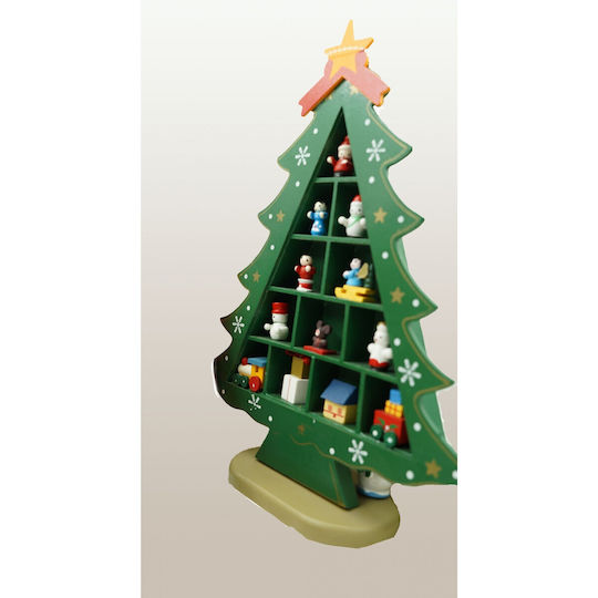 Christmas Decoration Green Tree 5 Cavities Ornaments 22 Cm X 29 Cm Wood Alista Home