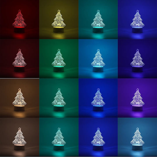 Decorative Led Lamp Flippy 3d Christmas Tree Made Acrylic Material Multicolored Light White