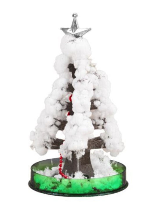 Copac De Crăciun Flippy Magic Cu Flori Din Hârtie Creștere Lentă În 8-24 H Ornament De Crăciun 16.5 X 9.5 X 9.5 Cm Alb