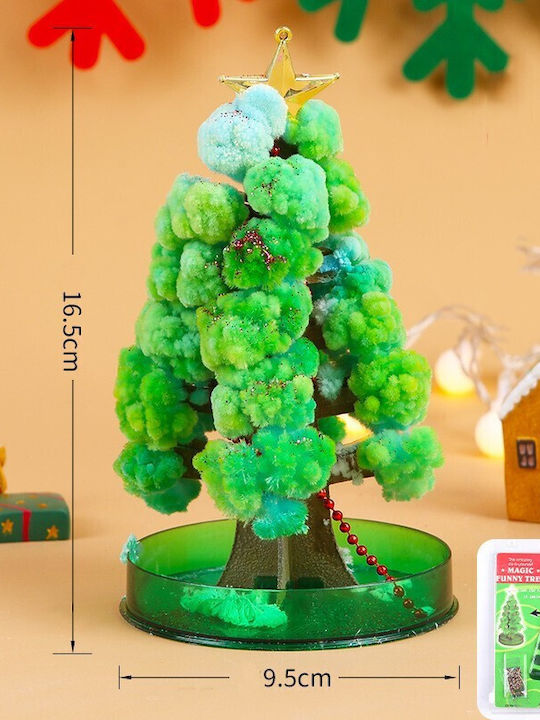 Jucărie Copac de Crăciun Flippy Magic cu Flori de Hârtie Creștere Lentă în 8-24 H Decorațiune de Crăciun 16.5 X 9.5 X 9.5 Cm Verde