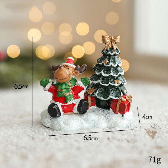 Christmas Resin Ornament Decoration Flippy Reindeer Christmas Tree Model Christmas Office Decoration 6.5 X 6.5 X 4 Cm Red Green