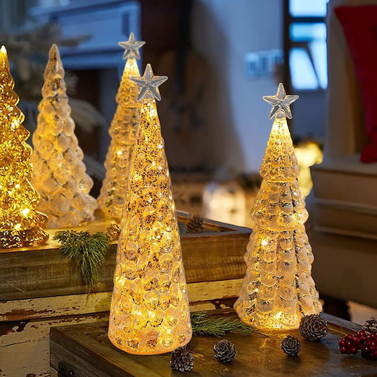 Christmas Decoration Flippy Tree Star Model Glass Lights 3 Aa Batteries 24 X 8 Cm Gold