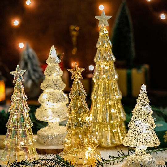 Christmas Decoration Flippy Tree Star Model Glass Lights 3 Aa Batteries 24 X 8 Cm Gold