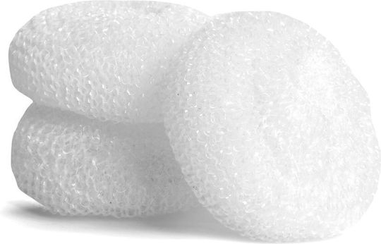 Set Bureți 3 Bucăți Albi Ø 8.5 X 8 Cm Plăci Aragaz Efect Abrasiv Puternic Baie Bucătărie