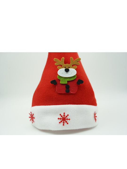Santa Claus Hat Alista Home Reindeer Pattern Snowflake Ornament Red One Size Textile Material