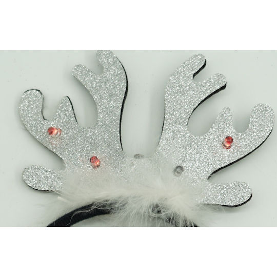Christmas Reindeer Headband Hairband Black Metallic Gray Standard Size Alista Home