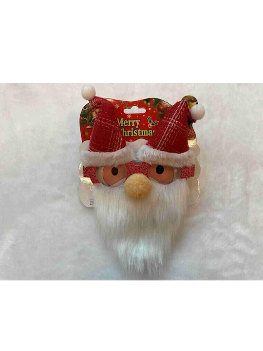 Ochelari De Crăciun Cu Nas Rabatabil Barbă Design Moș Crăciun 24x14cm Roșii