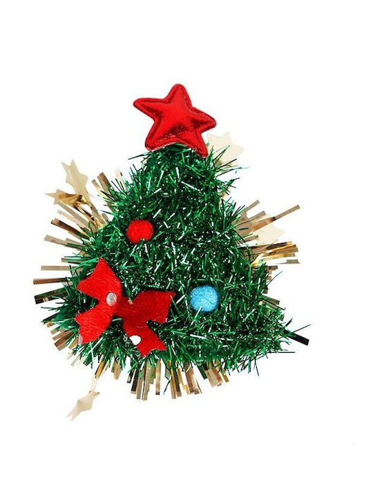 Hair Clip Flippy Christmas Theme Tree Design Fabric 8.5 X 8 Cm Multicolor