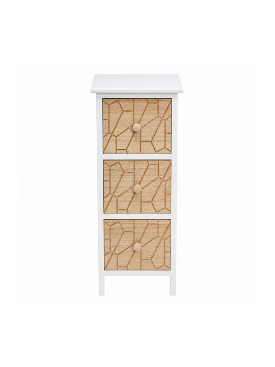 Wooden Storage Drawers with 3 Drawers L26xW32xH62cm