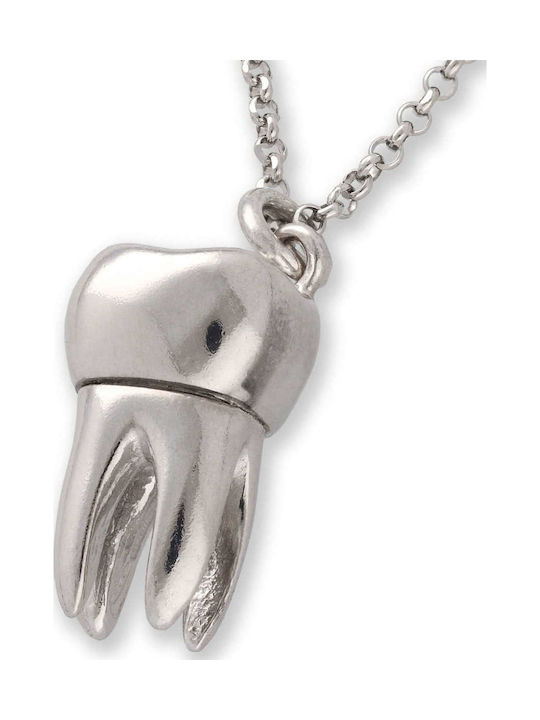 Männerschmuck Halskette Handgefertigtes Silber 925 Kordel Techno-Leder 55cm