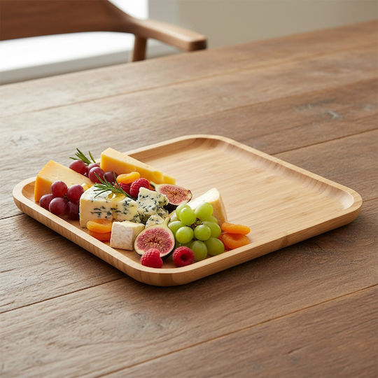 Excellent Houseware Bamboo Serving Tray 30x30x2cm