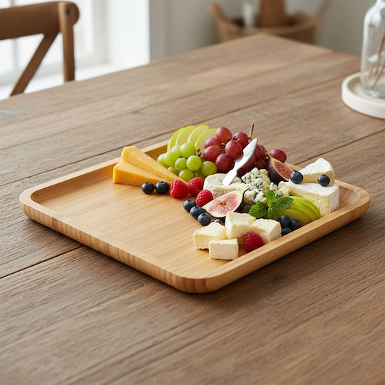Excellent Houseware Bamboo Δίσκος Σερβιρίσματος 25x25x2cm