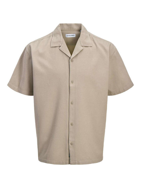 Resort Short Sleeve Shirt in Wide Line Vintage Khaki