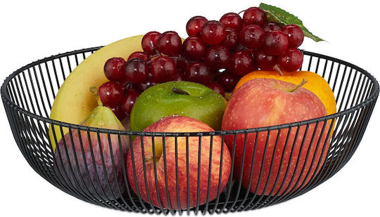 Relaxdays Metallic Black Fruit Bowl 28cm