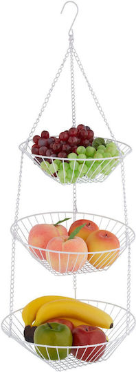 Relaxdays Fruit Bowl 3 Levels White 28x28cm
