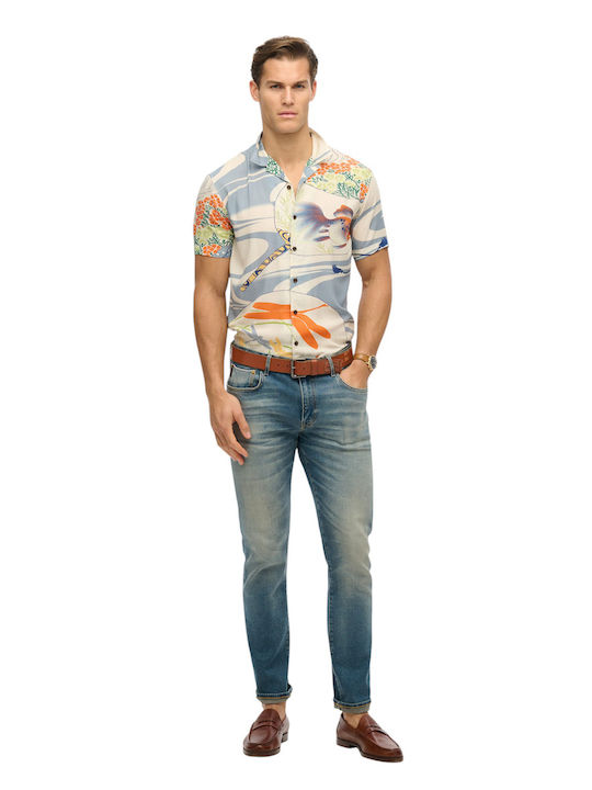 D2 Stud Merchant Hawaiian Κοντομάνικο Πουκάμισο Off White