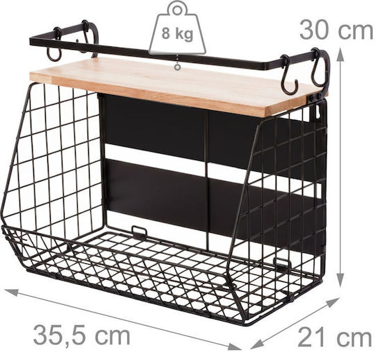 Relaxdays Bol De Fructe Cu 2 Nivele Maro 30x21x35,5cm