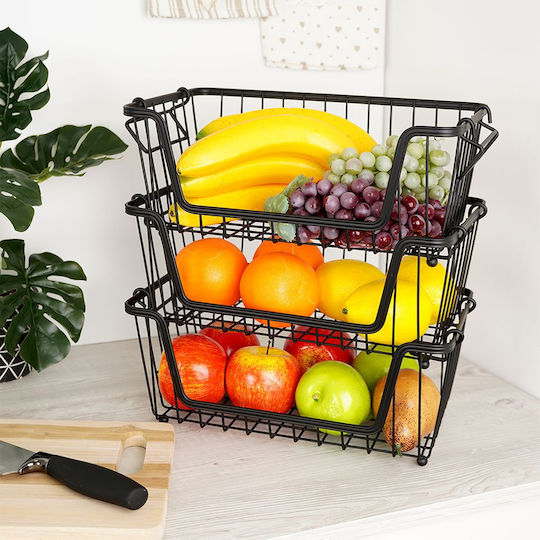 Vilde Metallische Obstschale 3 Niveaus Schwarze 32x20x13,5 cm Vilde Metallische Obstschale 3 Niveaus Schwarze 32x20x13,5 cm