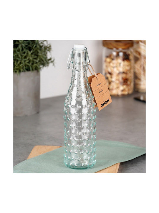 Orion Μπουκάλι Νερού Γυάλινο με Κλιπ Διάφανο 500ml