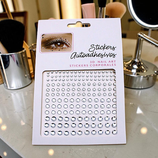 Αυτοκόλλητα Σώματος Νυχιών Sticker 3d Στρας Ασημί 165τμχ 2omo76
