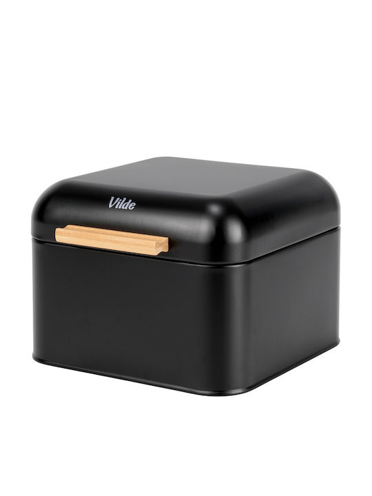 Vilde Bread Box with Lid Metallic Black 22x20x14.5cm