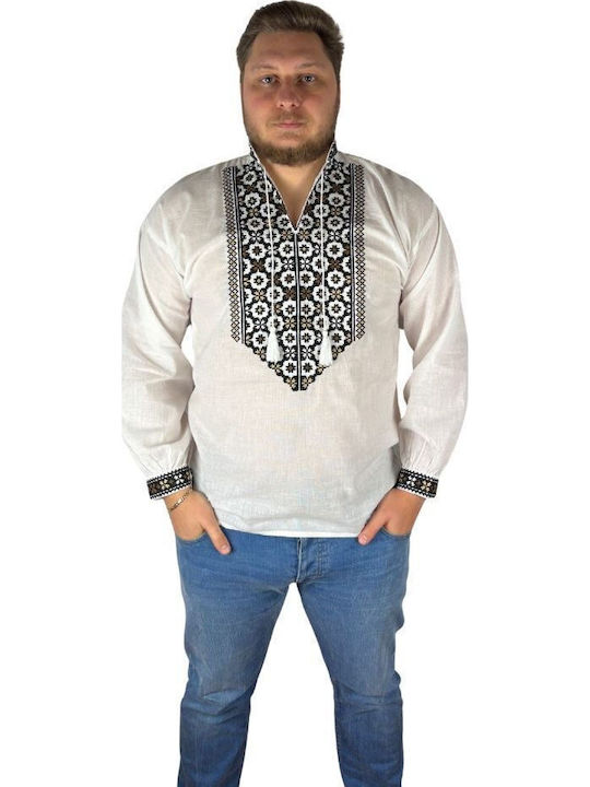 Bluza Albă/Maro