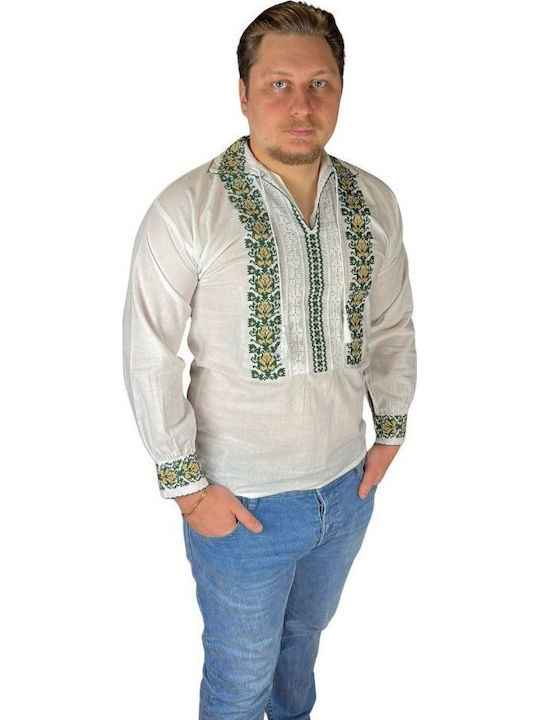 Bluza Albă/verde