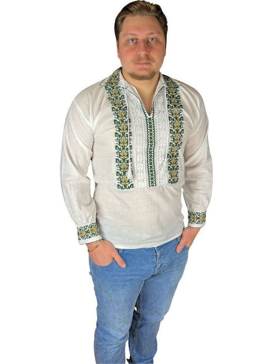 Bluza Albă/verde