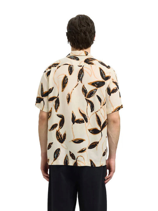 Short Sleeve Linen Shirt Floral Floral