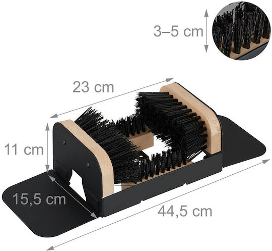 Perie pentru Încălțăminte Relaxdays Neagră 11x23x15.5cm Suport pentru Încălțăminte
