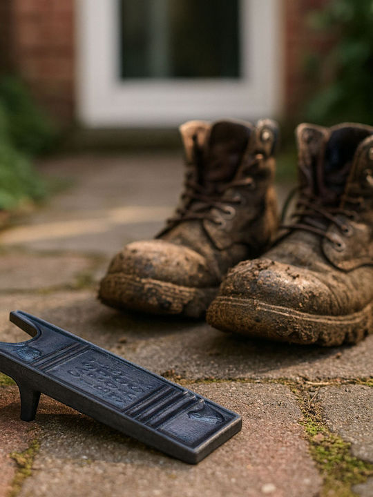 Boot Scraper Relaxdays Gusseisen 7,5x29x12cm Grau-Braun