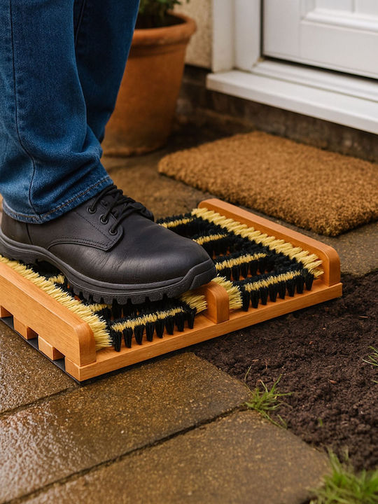 Relaxdays Shoe Cleaning Brush 5.5x36x26cm Brown Black Set