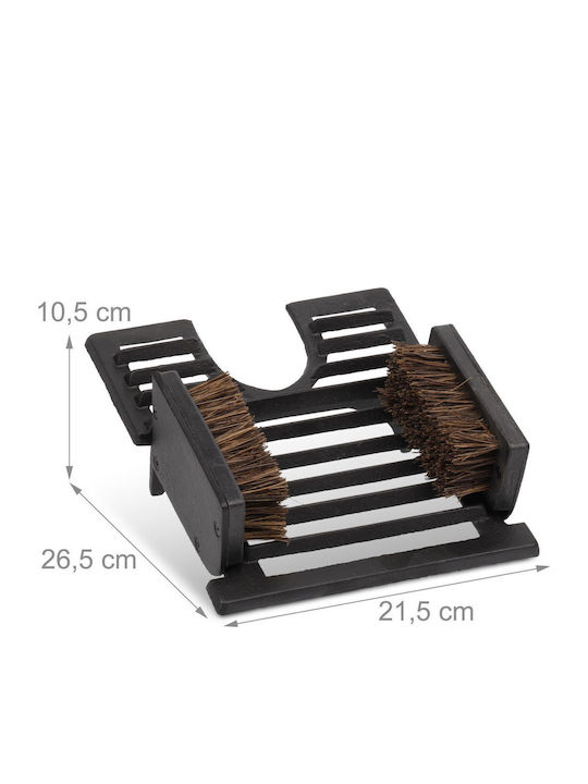 Relaxdays Shoe Scraper Cast Iron Black Brown 10.5x21.5x26.5 Cm