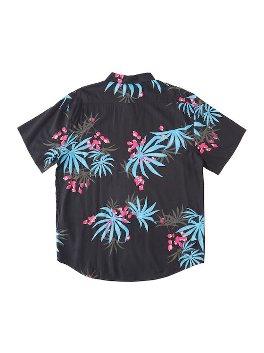 Sundays Short-sleeved Cotton Shirt Floral Black