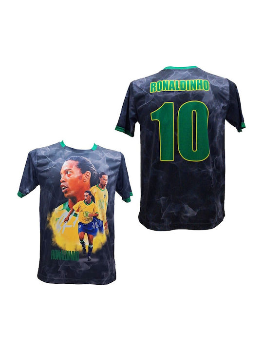 Men's Football Jersey Ronaldinho Black 1005-26