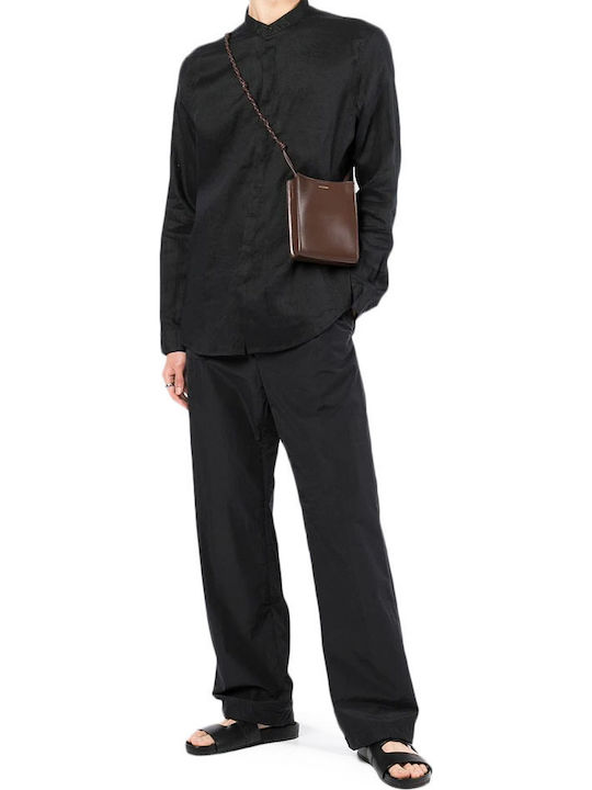 Long-sleeved Linen Shirt Black