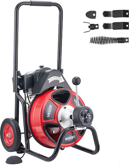 Vevor Drain Cleaning Machine 30m X 9.5mm Automatic Feed 4 Cutters Zdjjklsgdstjzrvu4002v2