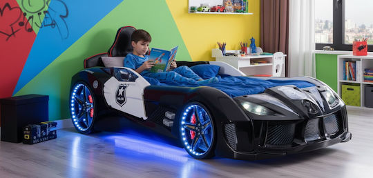 Police Racer Pat Pentru Copii Mașină Single Negru