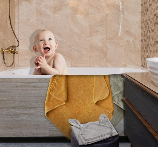 Baby-Badetuch mit Kapuzen Bio-Bambus Grau