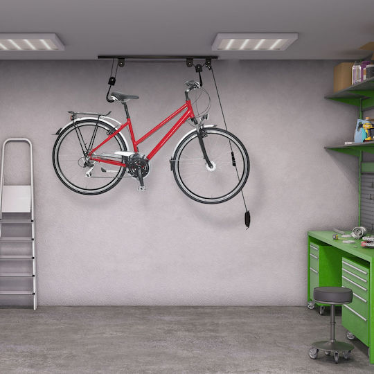 Relaxdays Fahrradhalterung Deckenlift 11x4x94 cm 20 kg Tragfähigkeit Schwarz