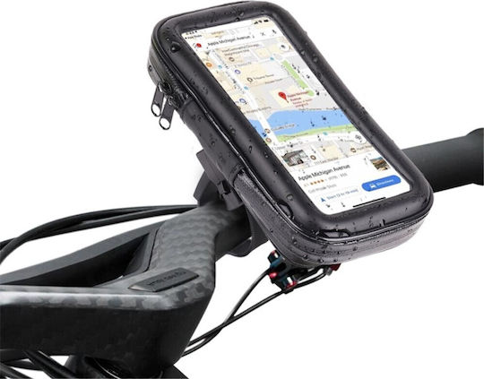 Alista Home Suport Carcasă Telefon Mobil Bicicletă Motocicletă Rezistent la Apă și Șocuri Ecran Tactil Rotativ 360 Negru Mărimea L ≤ 5.5 Inch