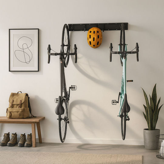 Relaxdays Bicycle Storage Rack Black 10x40.5cm Multiple Bicycles 70kg Capacity