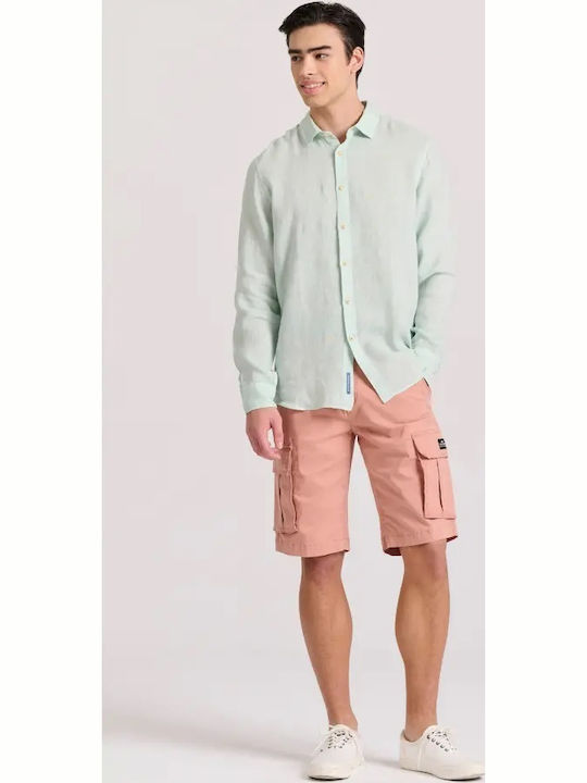 Long-sleeved Linen Shirt Lt Aqua