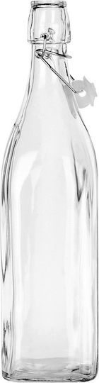 Orion Μπουκάλι Νερού Γυάλινο με Κλιπ Διάφανο 1000ml