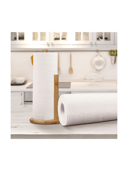 Relaxdays Suport Pentru Prosoape De Hârtie Din Lemn Bej 28x14.5cm 10045693